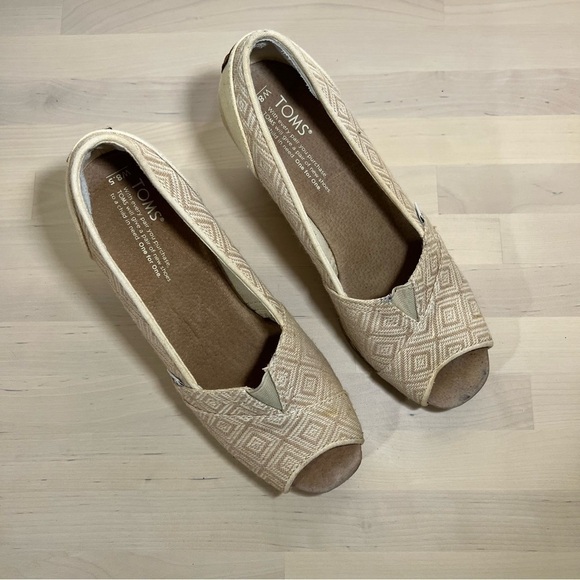 Toms Stella Open Toe Wedges Womens 8.5 - Picture 5 of 7